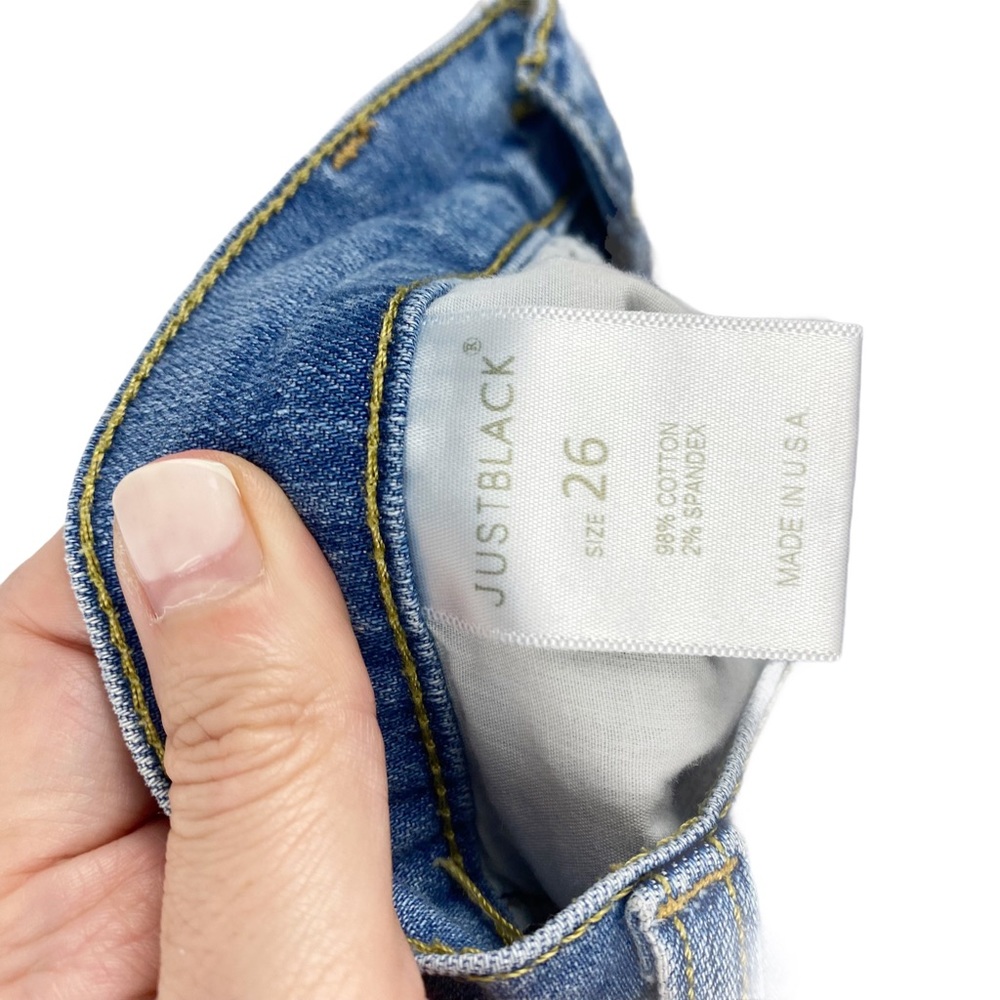 Just Black Distressed Mid Rise Ankle Jeans Size 26 - Picture 6 of 7